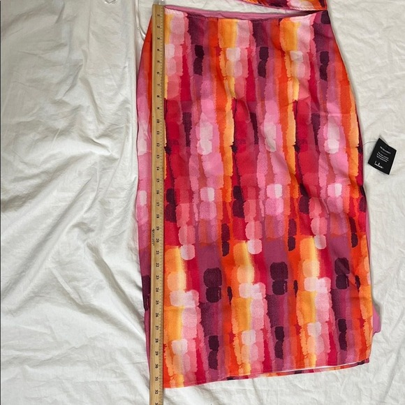 Lulus Luminous Vibes Hot Pink Abstract One-Shoulder Cutout Midi Dress XL NWT - Picture 11 of 13